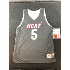 Miami Heat Basketball Jersey Size Large Reversible Gray Black White 5 NBA